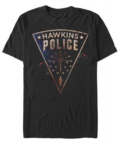 Stranger Things Men's Hawkins Police Rats Patch Short Sleeve T-Shirt Black $16.80 T-Shirts