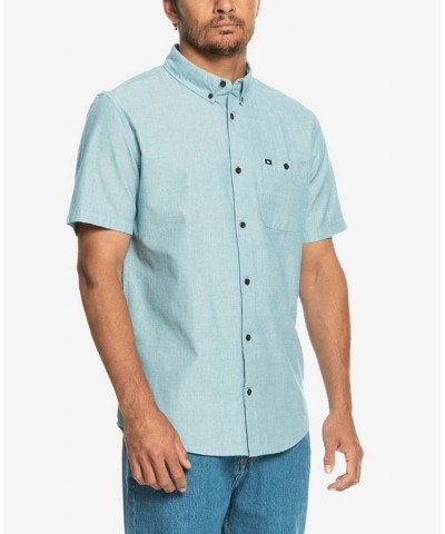 Quicksilver Men's Winfall Short Sleeves Shirt Blue $29.70 Shirts