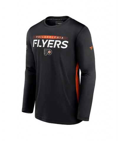 Men's Branded Black Philadelphia Flyers Authentic Pro Rink Performance Long Sleeve T-Shirt $20.40 T-Shirts