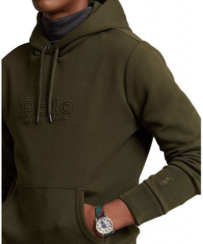 Men's Logo-Embossed Double-Knit Hoodie Green $43.47 Sweatshirt