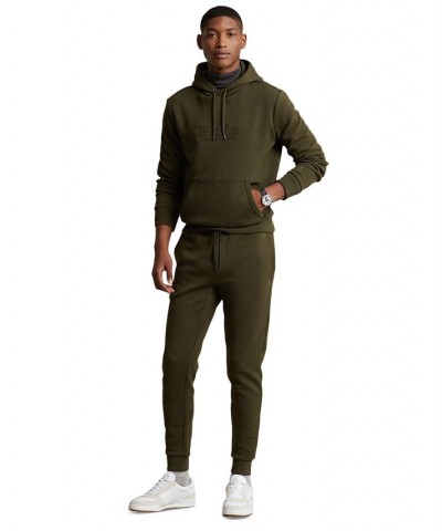 Men's Logo-Embossed Double-Knit Hoodie Green $43.47 Sweatshirt