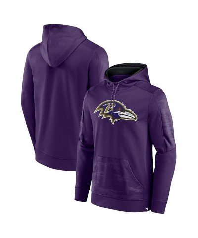 Men's Branded Purple Baltimore Ravens On The Ball Pullover Hoodie $43.99 Sweatshirt