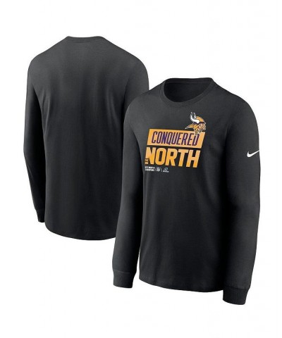 Men's Black Minnesota Vikings 2022 NFC North Division Champions Locker Room Trophy Collection Long Sleeve T-shirt $31.31 T-Sh...