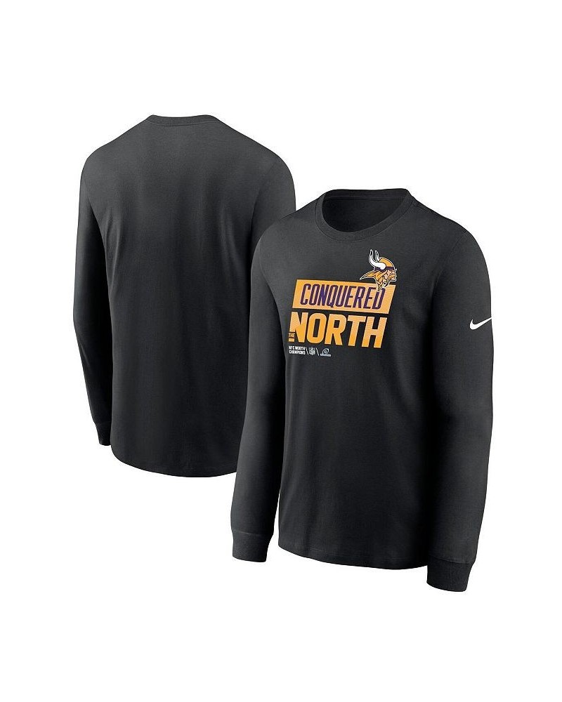 Men's Black Minnesota Vikings 2022 NFC North Division Champions Locker Room Trophy Collection Long Sleeve T-shirt $31.31 T-Sh...