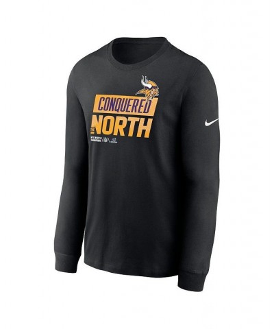 Men's Black Minnesota Vikings 2022 NFC North Division Champions Locker Room Trophy Collection Long Sleeve T-shirt $31.31 T-Sh...