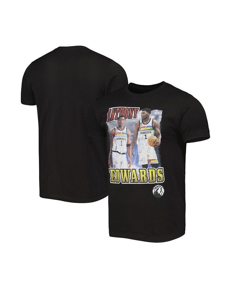 Men's and Women's Anthony Edwards Black Minnesota Timberwolves Player City Edition Double Double T-shirt $28.99 Tops