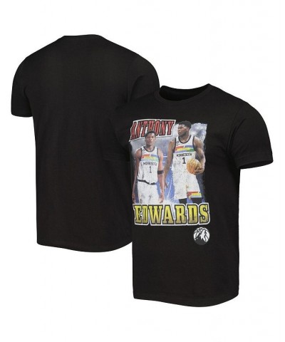 Men's and Women's Anthony Edwards Black Minnesota Timberwolves Player City Edition Double Double T-shirt $28.99 Tops