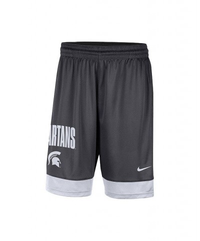 Men's Charcoal, White Michigan State Spartans Fast Break Shorts $26.54 Shorts