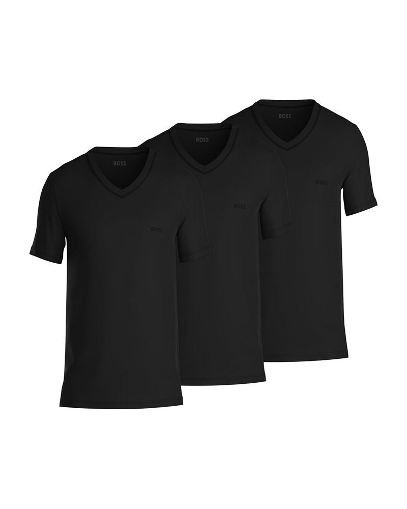 Men's 3-Pk. Classic Solid V-Neck T-Shirts Black $26.52 Undershirt