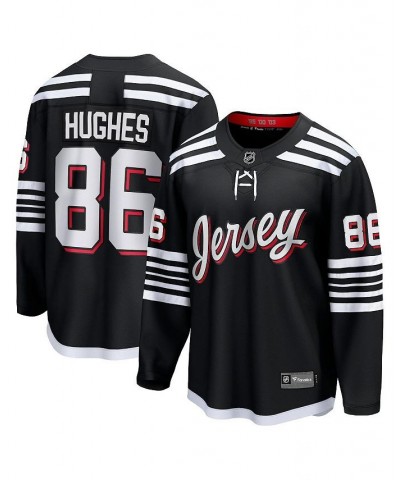 Men's Jack Hughes Black New Jersey Devils Alternate Premier Breakaway Player Jersey $49.35 Jersey