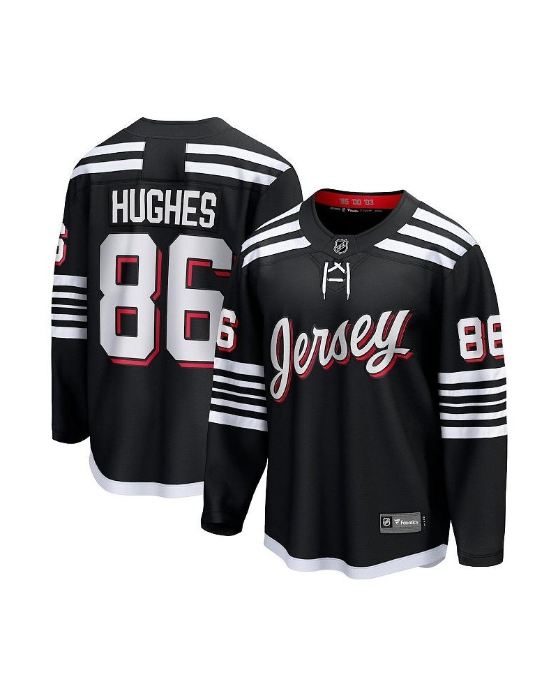 Men's Jack Hughes Black New Jersey Devils Alternate Premier Breakaway Player Jersey $49.35 Jersey