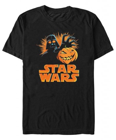 Men's Star Wars Darth Pumpkin Short Sleeves T-shirt Black $15.75 T-Shirts