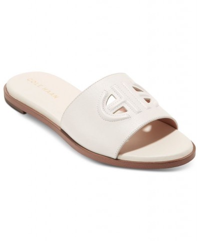 Women's Flynn Logo Slide Sandals White $58.50 Shoes