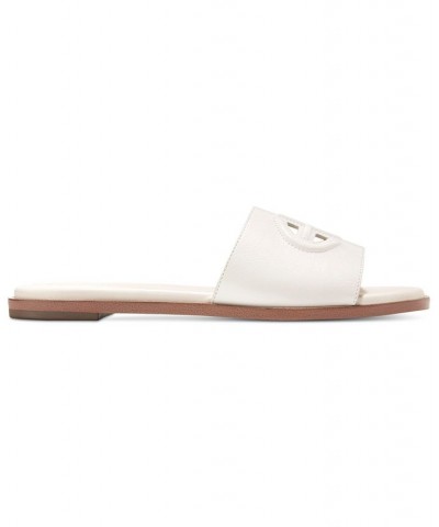 Women's Flynn Logo Slide Sandals White $58.50 Shoes