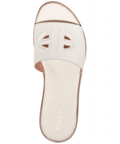 Women's Flynn Logo Slide Sandals White $58.50 Shoes