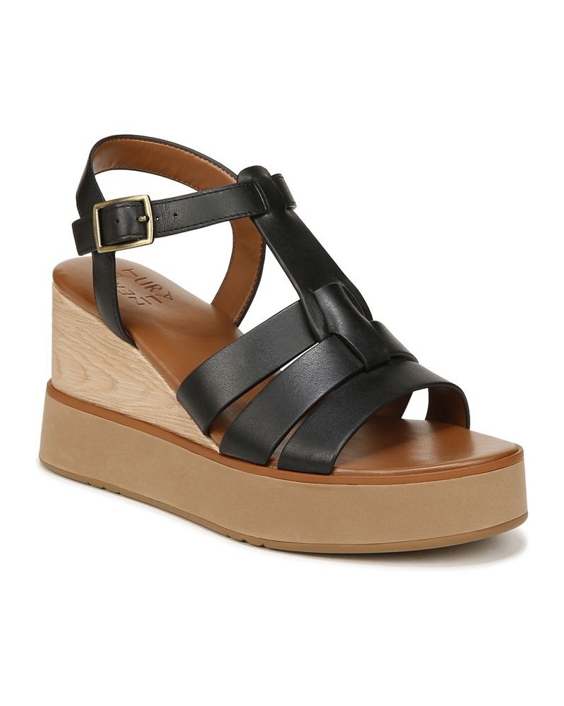 Barrett Wedge Sandals Black $69.60 Shoes