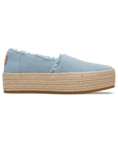 Women's Valencia Canvas Platform Espadrilles Black $36.49 Shoes