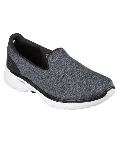 Women's GOwalk 6 - Grand Horizon Slip-On Wide Width Walking Sneakers Black $26.40 Shoes