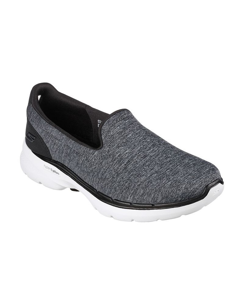 Women's GOwalk 6 - Grand Horizon Slip-On Wide Width Walking Sneakers Black $26.40 Shoes