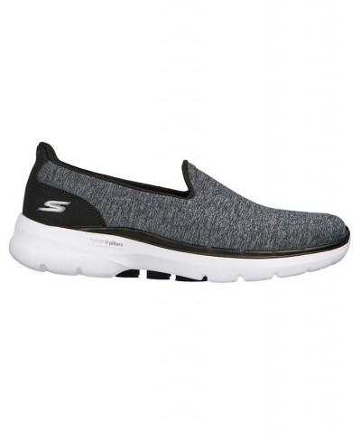 Women's GOwalk 6 - Grand Horizon Slip-On Wide Width Walking Sneakers Black $26.40 Shoes