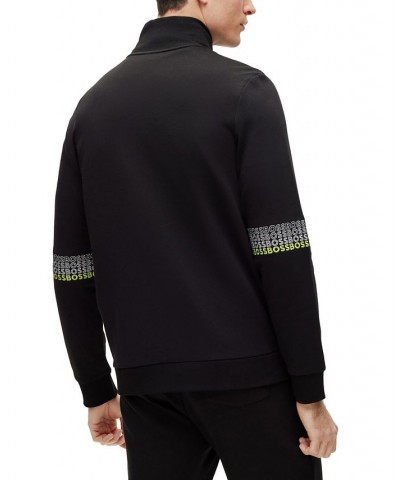 BOSS Men's Regular-Fit Zip-Up Sweatshirt with Multi-Coloured Logos Black $95.20 Sweatshirt