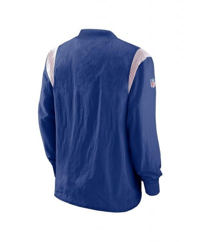 Men's Royal New York Giants Sideline Athletic Stack V-neck Pullover Windshirt Jacket $45.10 Jackets