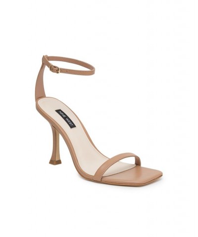 Women's Yess Square Toe Tapered Heel Dress Sandals PD04 $45.60 Shoes