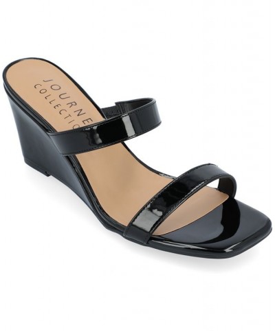 Women's Clover Wedge Sandals Black $47.00 Shoes