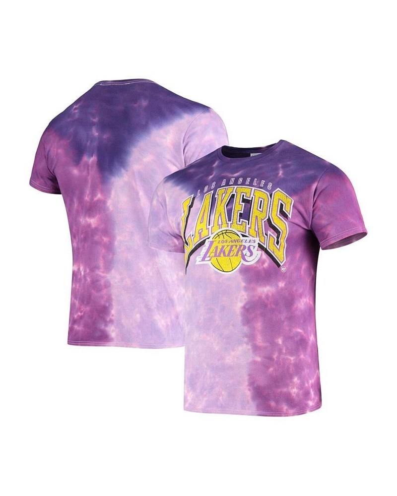 Men's Purple Los Angeles Lakers Vintage-Like Tie Dye Tubular T-shirt $17.64 T-Shirts