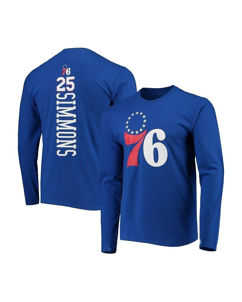 Men's Ben Simmons Royal Philadelphia 76ers Team Playmaker Name and Number Long Sleeve T-shirt $21.08 T-Shirts