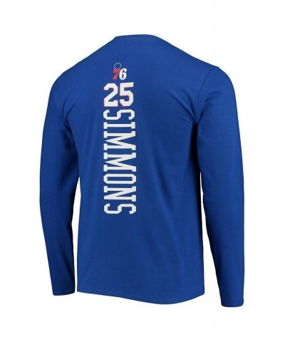 Men's Ben Simmons Royal Philadelphia 76ers Team Playmaker Name and Number Long Sleeve T-shirt $21.08 T-Shirts