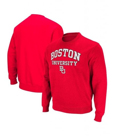 Men's Red Boston University Arch & Logo Crew Neck Sweatshirt $30.59 Sweatshirt