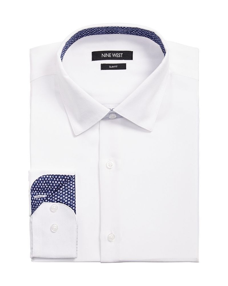 Men's Slim-Fit Performance Stretch Solid Dress Shirt Multi $13.90 Dress Shirts