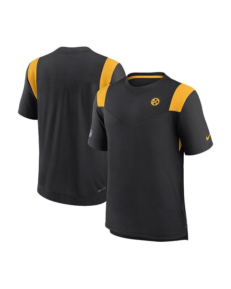 Men's Black Pittsburgh Steelers Sideline Tonal Logo Performance Player T-shirt $38.49 T-Shirts