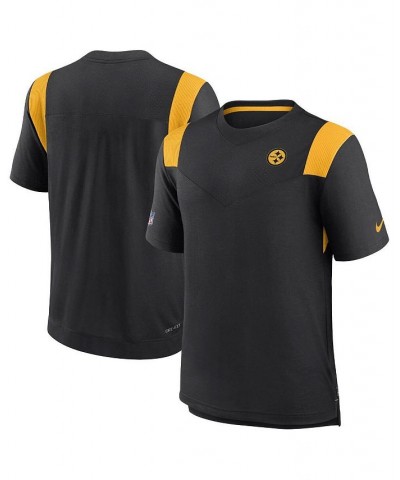 Men's Black Pittsburgh Steelers Sideline Tonal Logo Performance Player T-shirt $38.49 T-Shirts