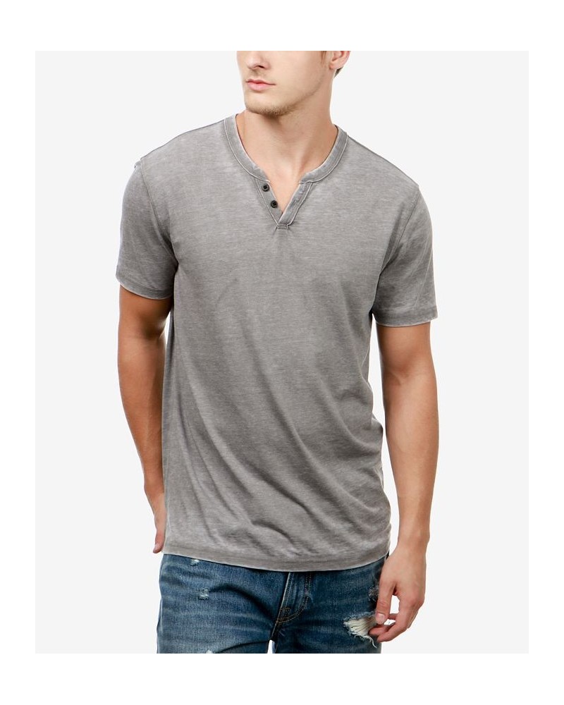 Men's Burnout Button Notch Short Sleeve Tshirt PD02 $20.49 Shirts