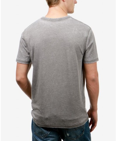 Men's Burnout Button Notch Short Sleeve Tshirt PD02 $20.49 Shirts