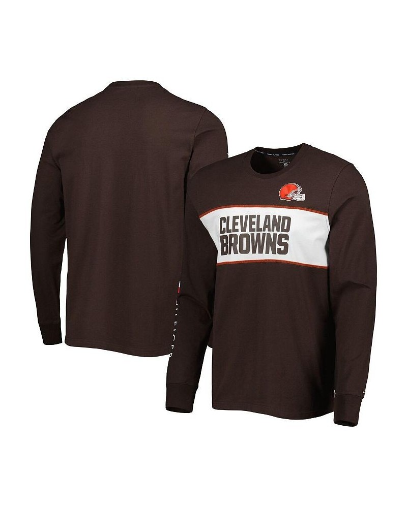 Men's Brown Cleveland Browns Peter Team Long Sleeve T-shirt $38.99 T-Shirts