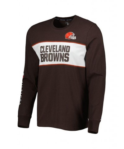 Men's Brown Cleveland Browns Peter Team Long Sleeve T-shirt $38.99 T-Shirts