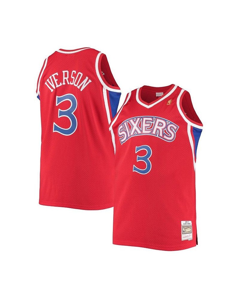 Men's Allen Iverson Red Philadelphia 76ers Big and Tall Hardwood Classics Swingman Player Jersey $48.00 Jersey