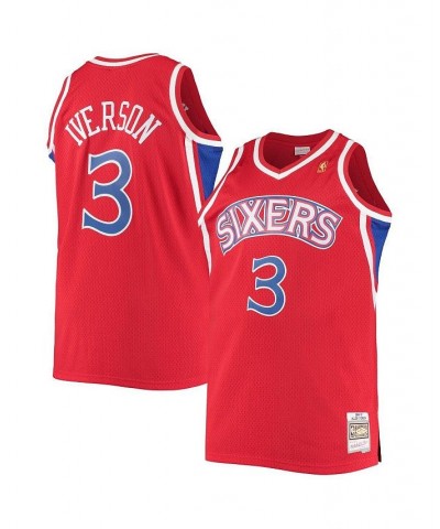 Men's Allen Iverson Red Philadelphia 76ers Big and Tall Hardwood Classics Swingman Player Jersey $48.00 Jersey