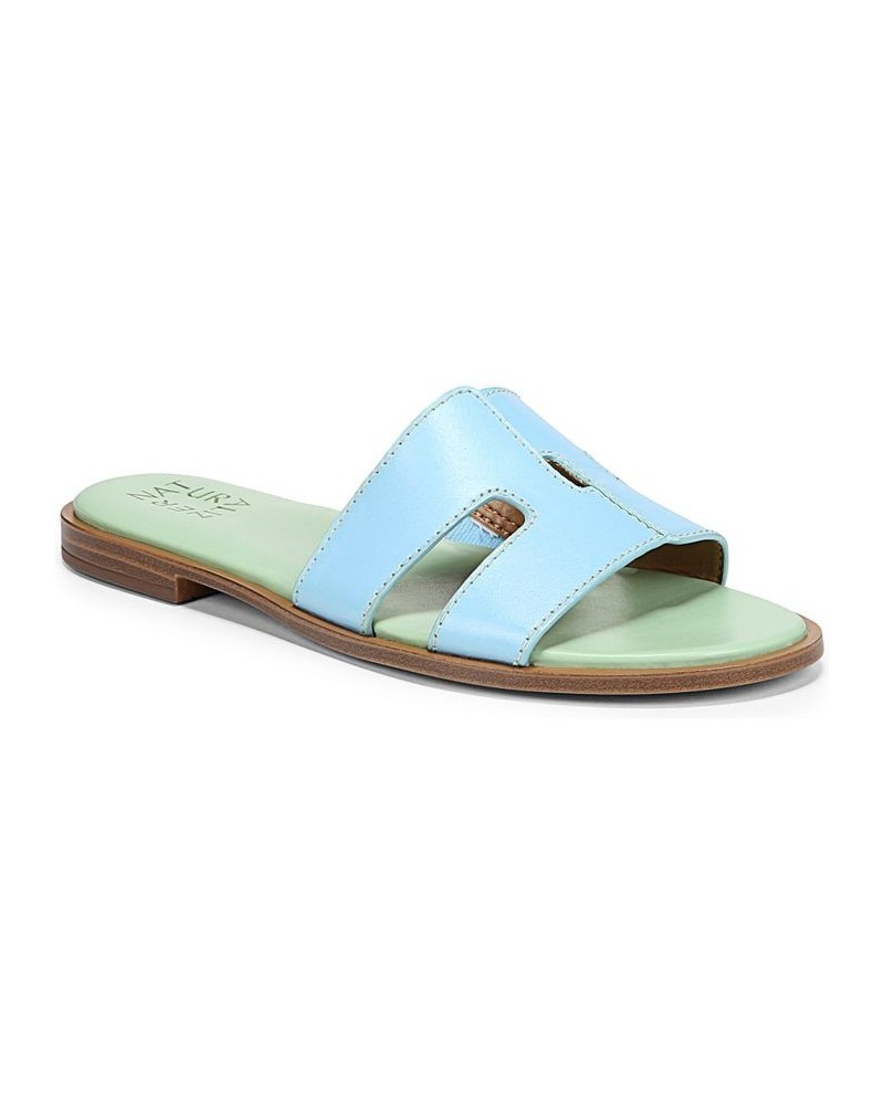 Fame Slide Sandals Blue $54.45 Shoes