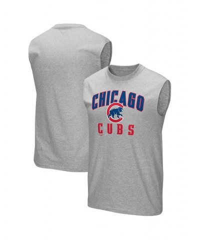 Men's Branded Heather Gray Chicago Cubs Game Legend Sleeveless Shooter T-shirt $16.19 T-Shirts