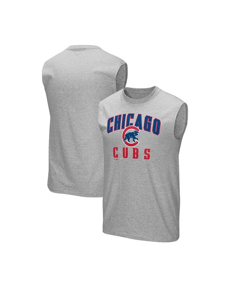 Men's Branded Heather Gray Chicago Cubs Game Legend Sleeveless Shooter T-shirt $16.19 T-Shirts