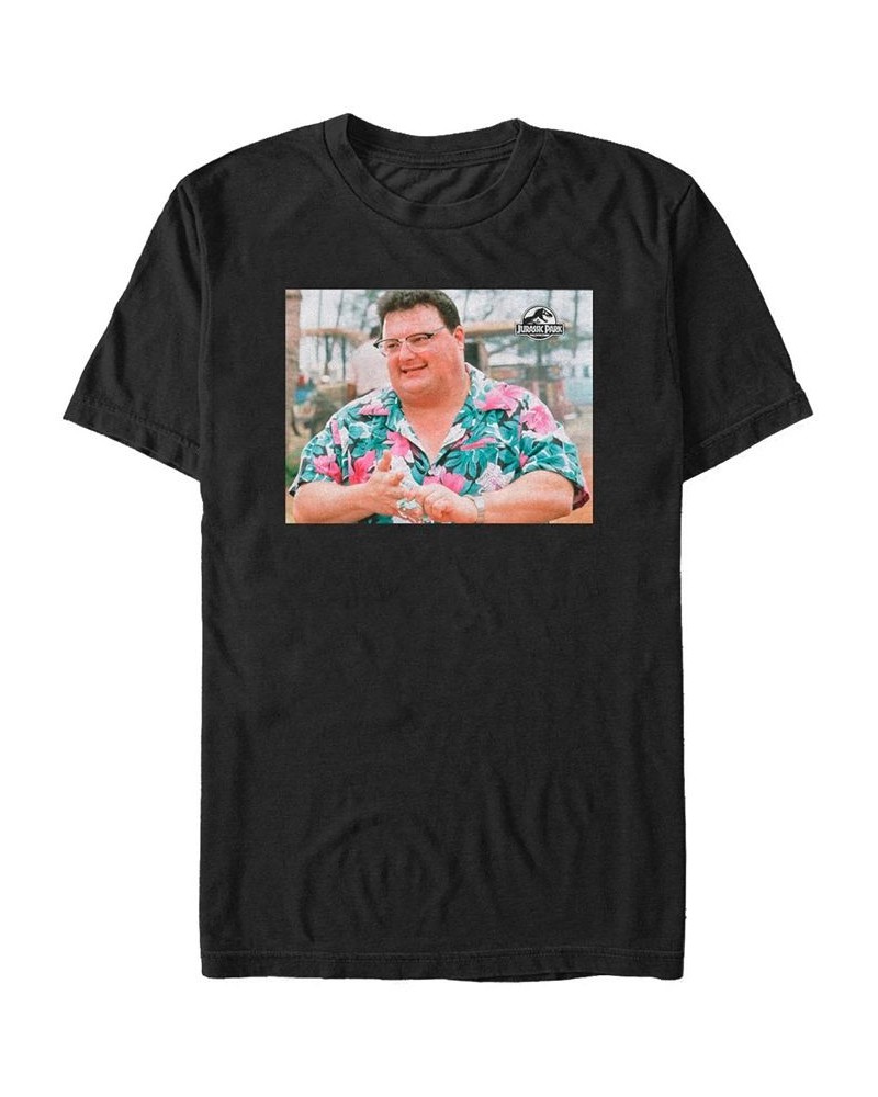 Jurassic Park Men's Nedry Portrait Short Sleeve T-Shirt Black $19.24 T-Shirts