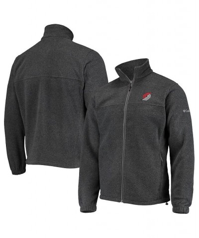 Men's Portland Trail Blazers Heathered Charcoal Flanker Full-Zip Jacket $36.50 Jackets