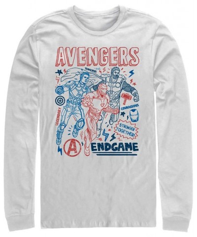 Marvel Men's Avengers Endgame Stronger Together Doodle Sketch, Long Sleeve T-shirt White $22.39 T-Shirts