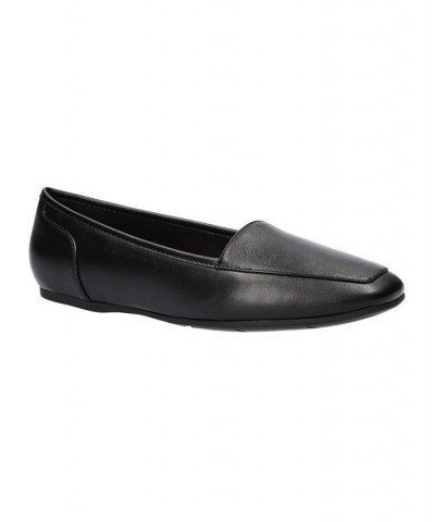 Women's Thrill Square Toe Comfort Flats Black $26.65 Shoes