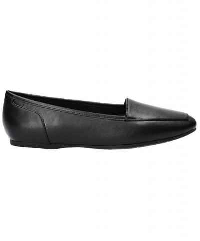 Women's Thrill Square Toe Comfort Flats Black $26.65 Shoes