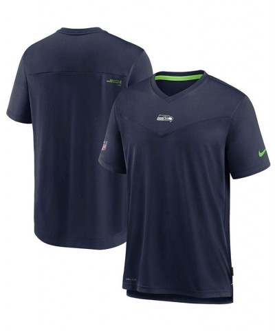 Men's College Navy Seattle Seahawks Sideline Coaches Performance V-Neck T-shirt $19.74 T-Shirts